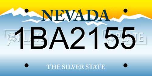 1BA2155 Nevada License Plate