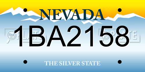 1BA2158 Nevada License Plate