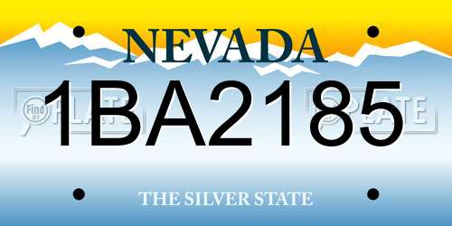 1BA2185 Nevada License Plate