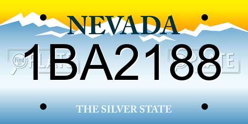 1BA2188 Nevada License Plate
