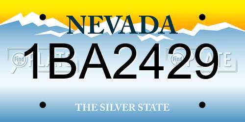 1BA2429 Nevada License Plate