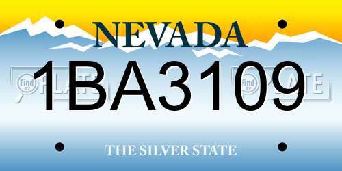1BA3109 Nevada License Plate