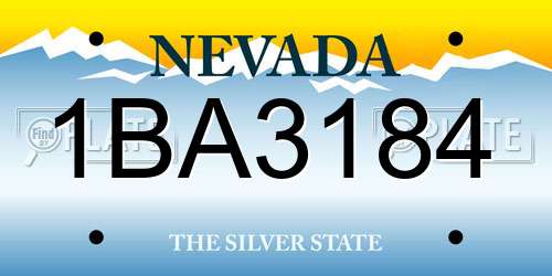 1BA3184 Nevada License Plate