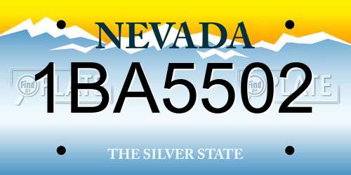 1BA5502 Nevada License Plate