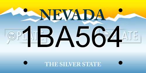 1BA564 Nevada License Plate