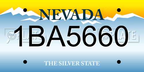 1BA5660 Nevada License Plate