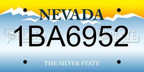1BA6952 Nevada License Plate