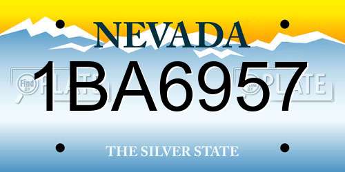 1BA6957 Nevada License Plate