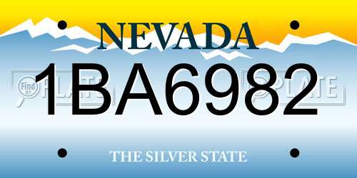 1BA6982 Nevada License Plate
