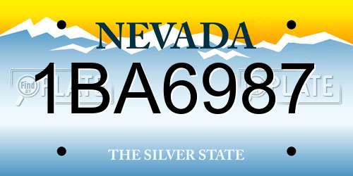 1BA6987 Nevada License Plate