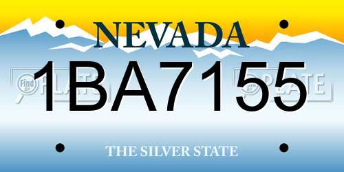 1BA7155 Nevada License Plate