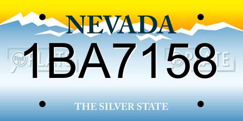 1BA7158 Nevada License Plate