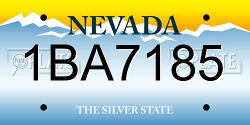 1BA7185 Nevada License Plate