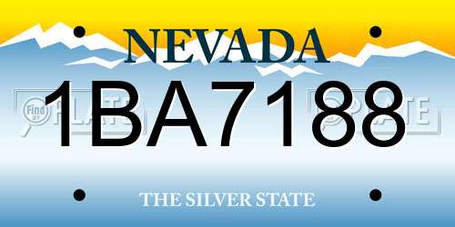1BA7188 Nevada License Plate