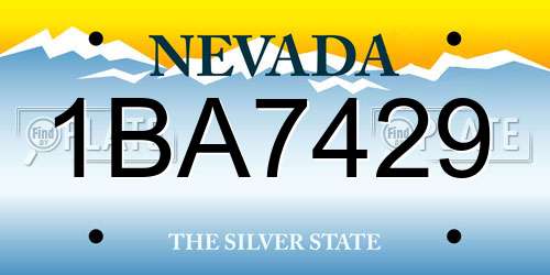 1BA7429 Nevada License Plate