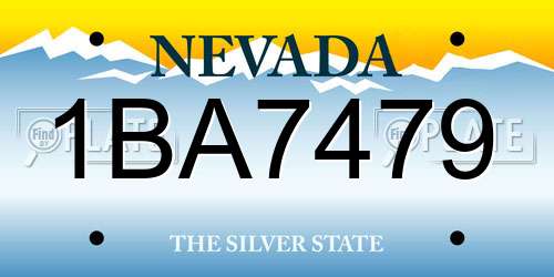 1BA7479 Nevada License Plate