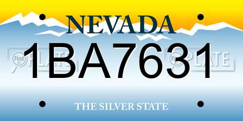 1BA7631 Nevada License Plate