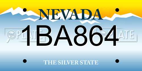1BA864 Nevada License Plate