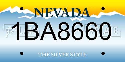 1BA8660 Nevada License Plate