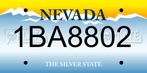 1BA8802 Nevada License Plate
