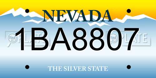 1BA8807 Nevada License Plate