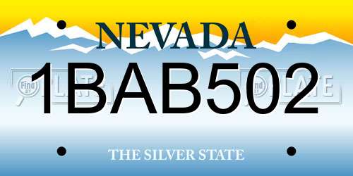 1BAB502 Nevada License Plate