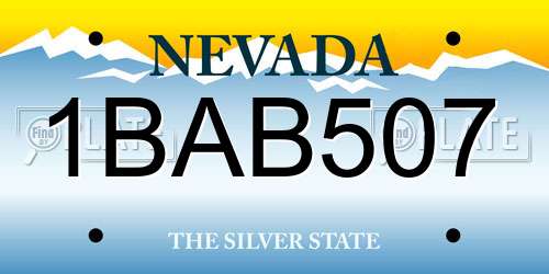 1BAB507 Nevada License Plate