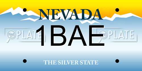 1BAE Nevada License Plate