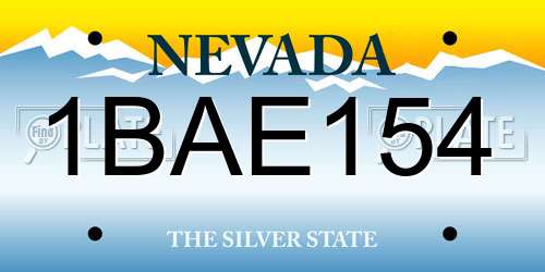 1BAE154 Nevada License Plate