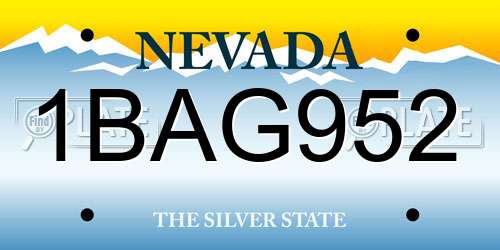 1BAG952 Nevada License Plate