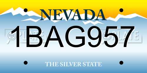 1BAG957 Nevada License Plate