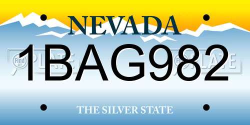 1BAG982 Nevada License Plate