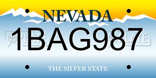 1BAG987 Nevada License Plate
