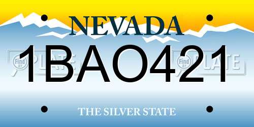 1BAO421 Nevada License Plate