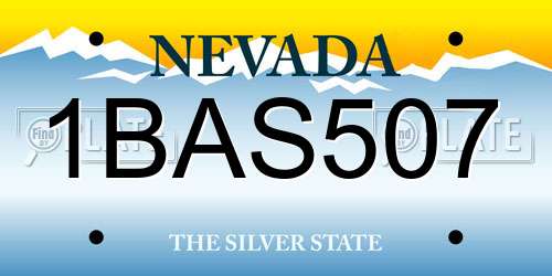 1BAS507 Nevada License Plate