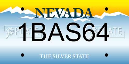 1BAS64 Nevada License Plate