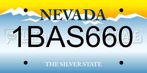 1BAS660 Nevada License Plate