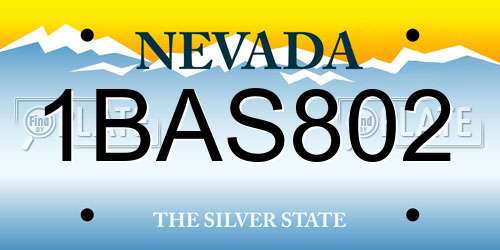 1BAS802 Nevada License Plate