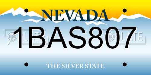1BAS807 Nevada License Plate