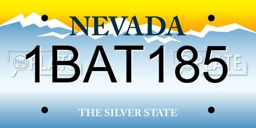 1BAT185 Nevada License Plate