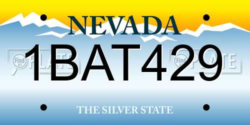 1BAT429 Nevada License Plate