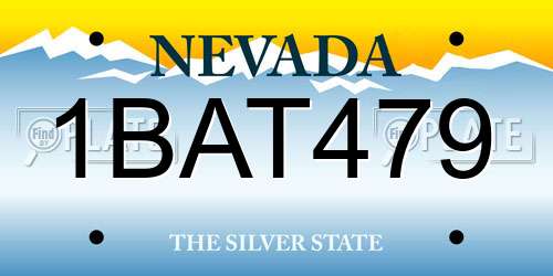 1BAT479 Nevada License Plate