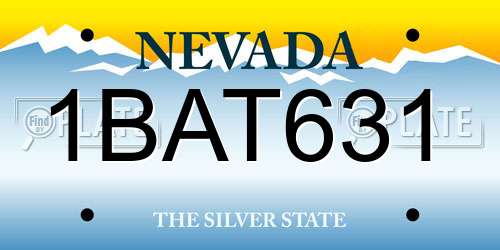 1BAT631 Nevada License Plate