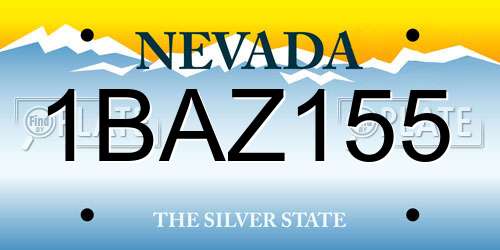 1BAZ155 Nevada License Plate