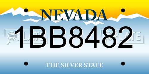 1BB8482 Nevada License Plate