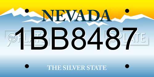 1BB8487 Nevada License Plate