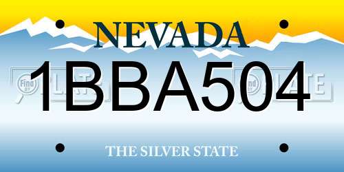 1BBA504 Nevada License Plate