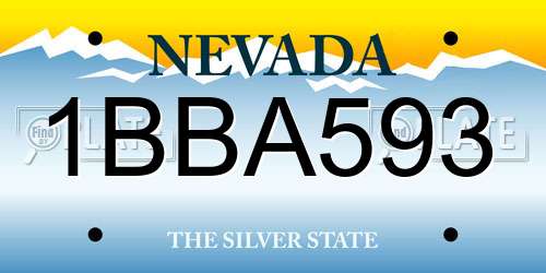 1BBA593 Nevada License Plate