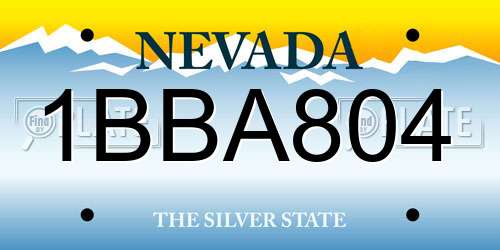 1BBA804 Nevada License Plate