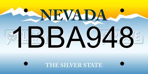 1BBA948 Nevada License Plate